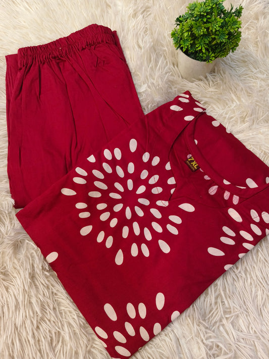 Maroon cotton cord suits