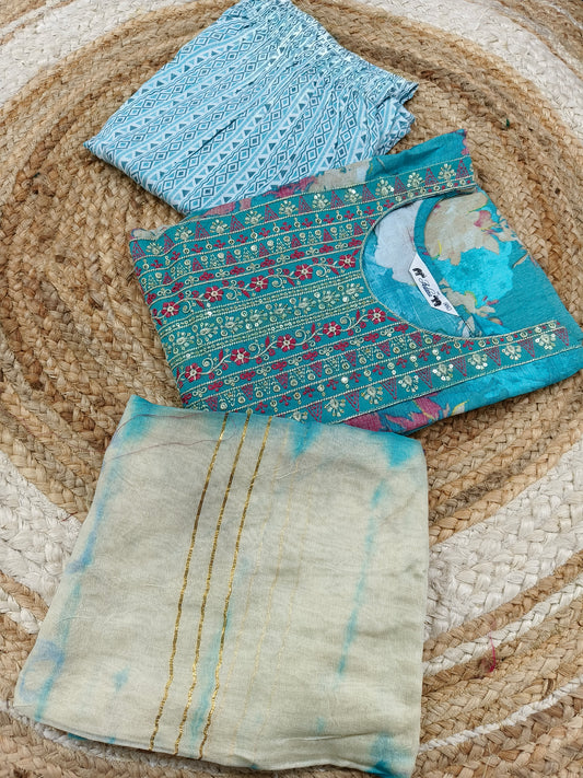 Blue Anarkali suit