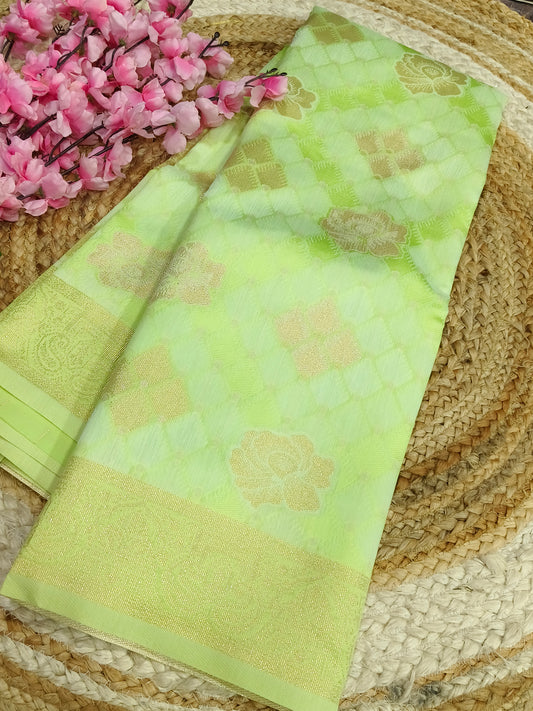Green Pestel Brasso silk saree