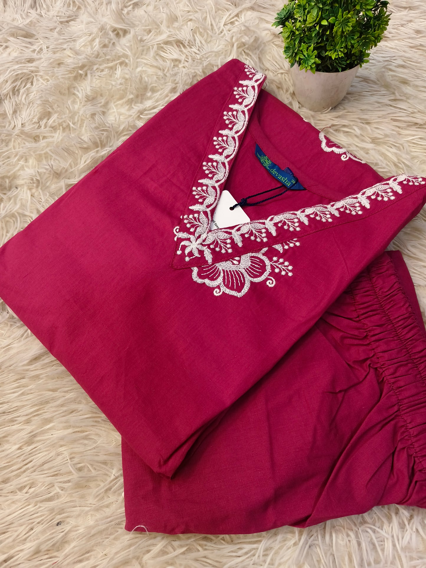 Rose Pink pure cotton two piece sets