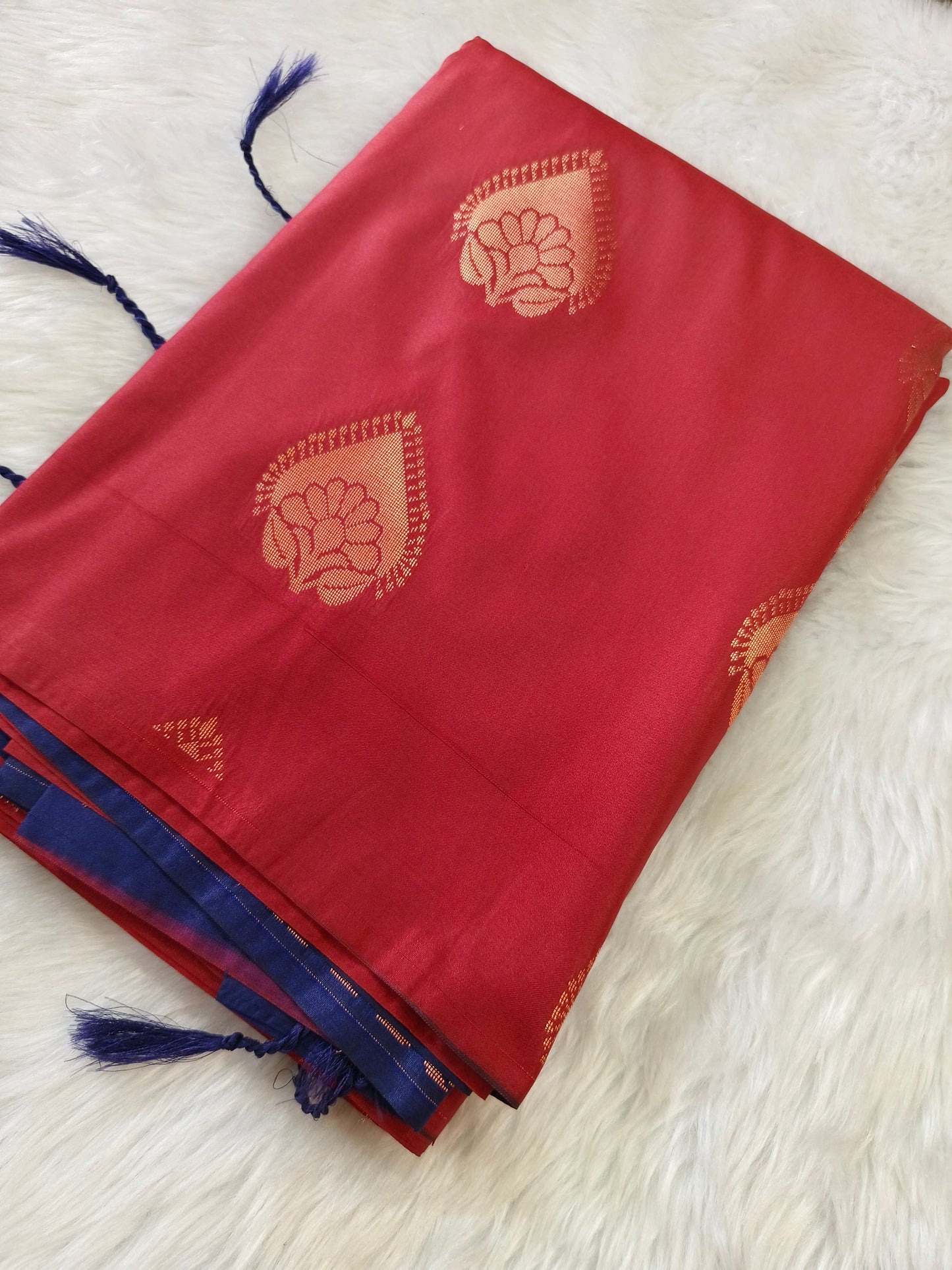 Maroon soft semi silk saree