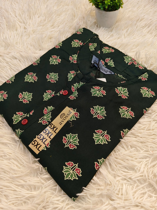 Bottle green Rayon straight kurta