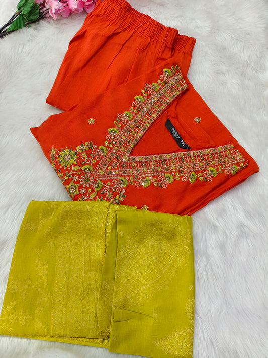 Orange designer suit