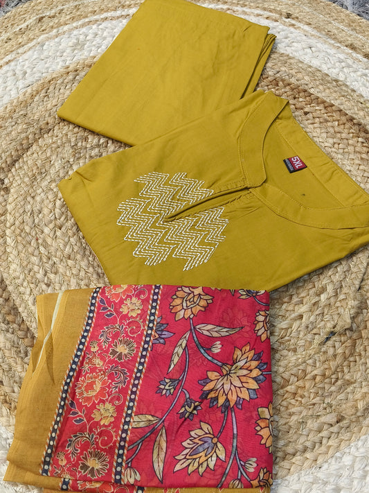 Mustard pure cotton suits