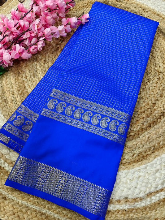 Royal Blue semi silk saree