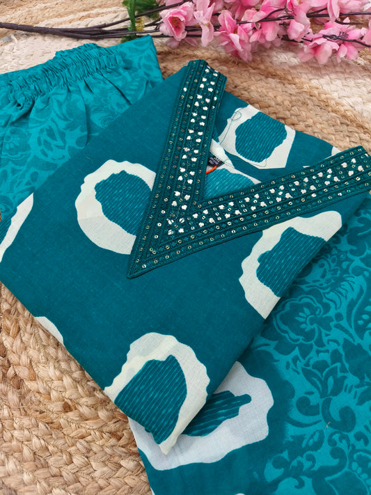 Blue  Cotton sets with duppatta