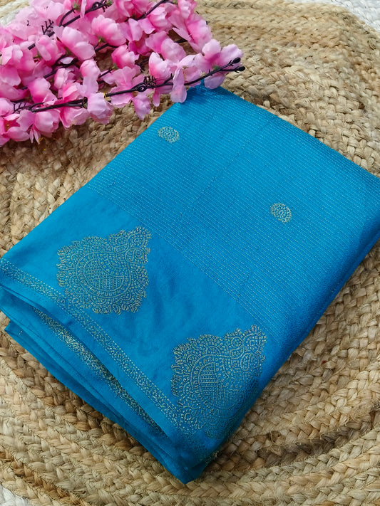 Blue Semi silk saree