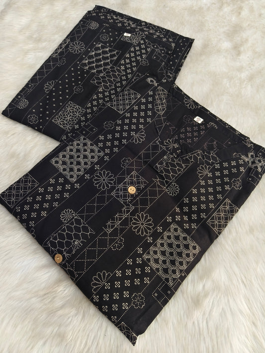 Black pure cotton Cord Set