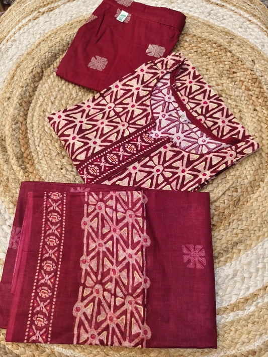 Wine pure cotton suits