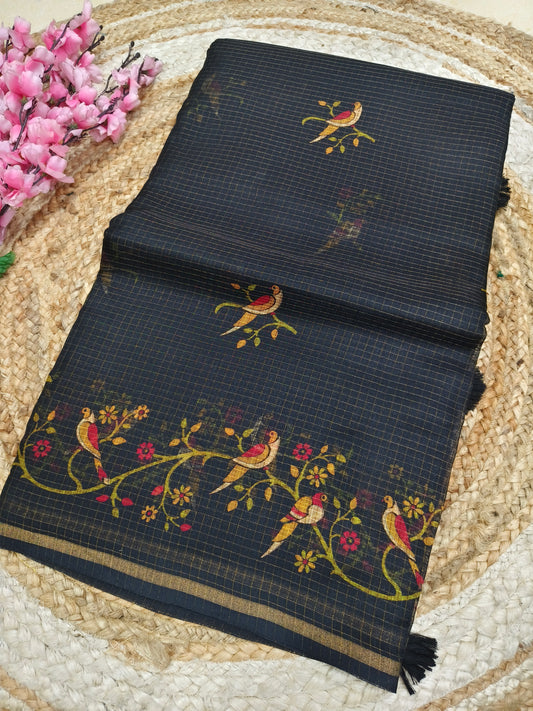 Elegant black  Kota Silk Saree