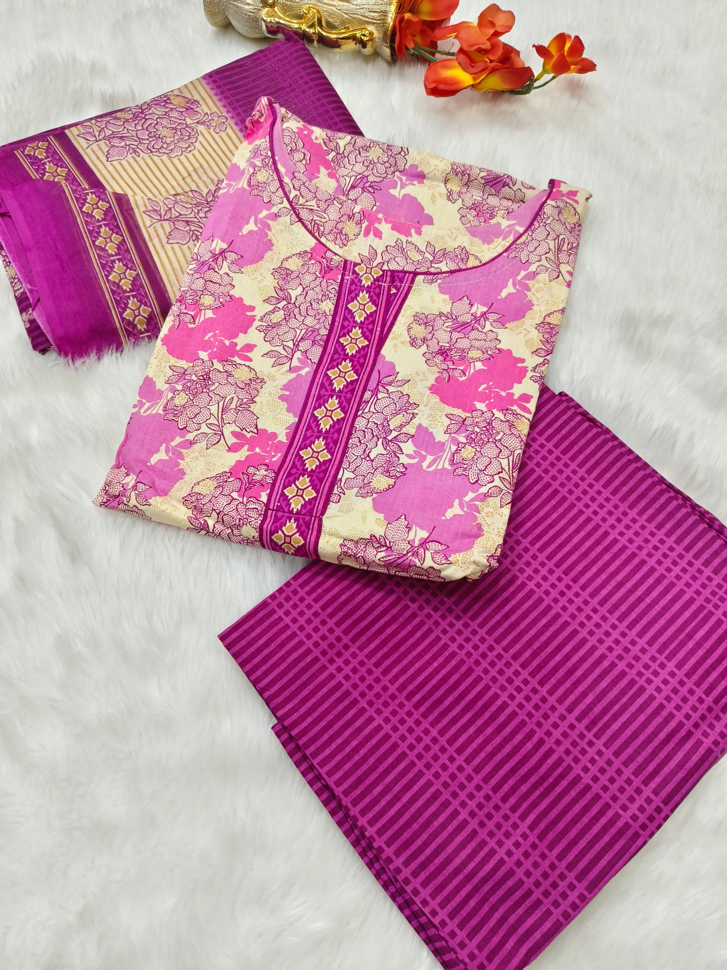 Pink Pure Cotton Suit