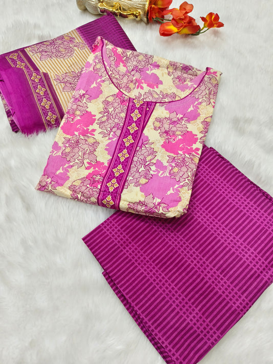 Pink Pure Cotton Suit