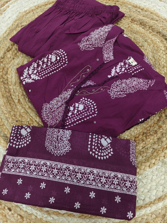 Wine Pure cotton suits