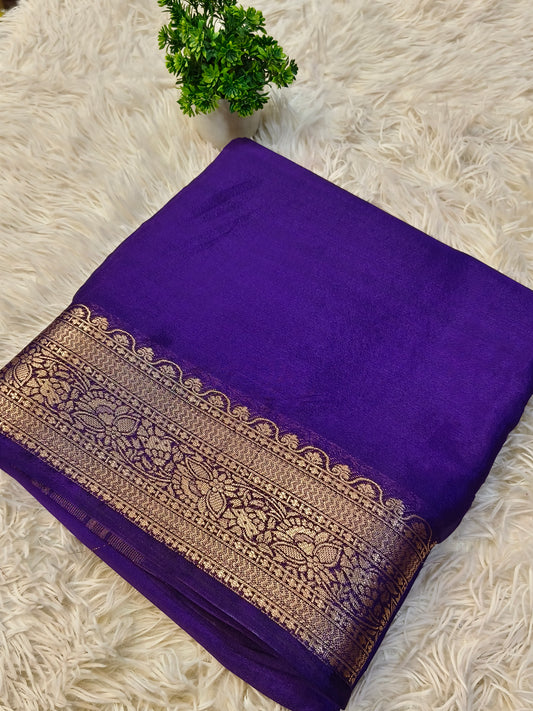 Purple Mysore Dani chiffon saree
