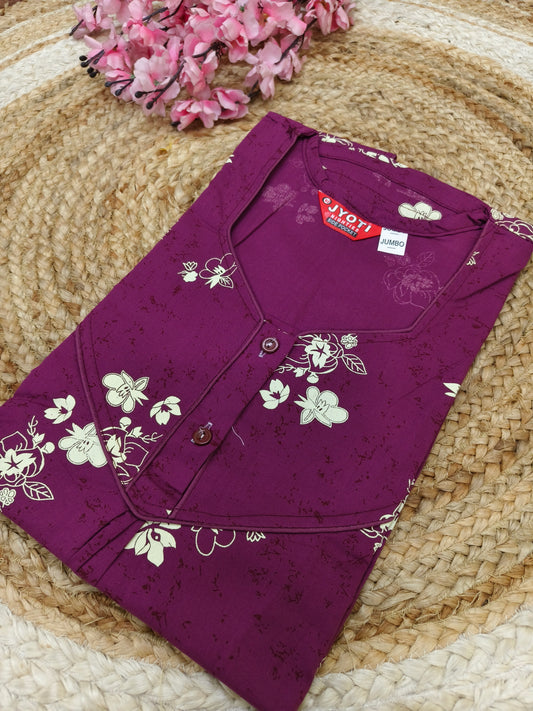 Byzantium Magenta pure cotton Nighty