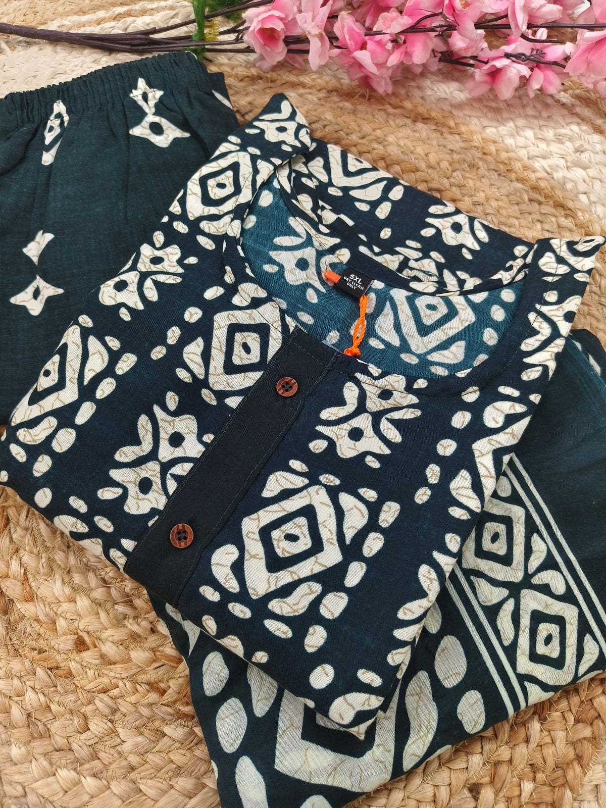 Peacock blue Cotton sets with duppatta