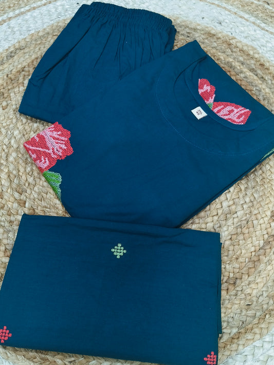 Blue cotton salwar suites