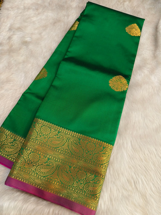 Green Semi kanchi silk saree