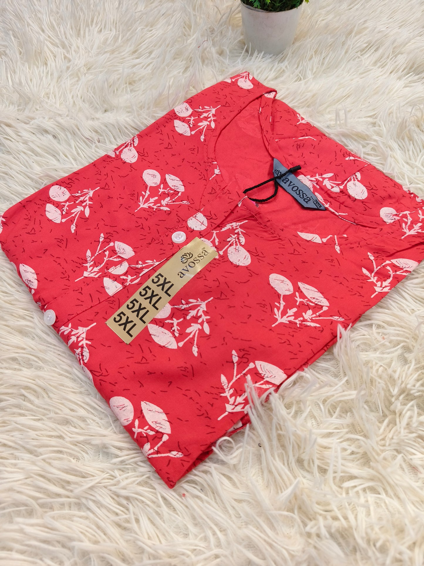Red Rayon straight kurta