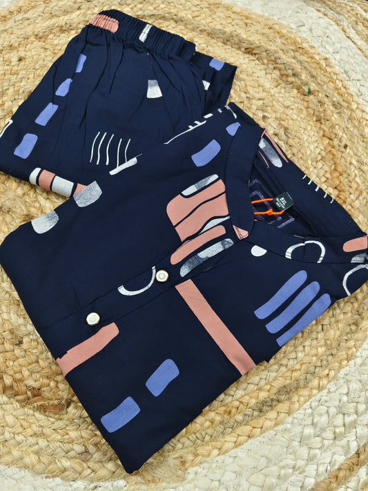 Blue Premium Printed Co-Ord Set