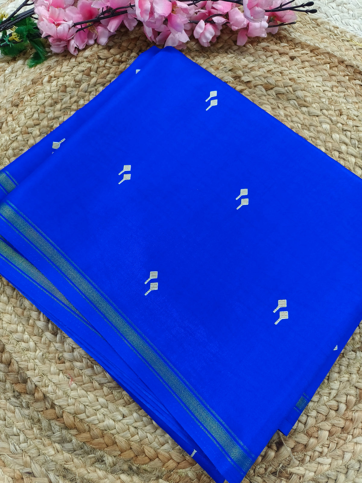 Royal blue soft viscose saree