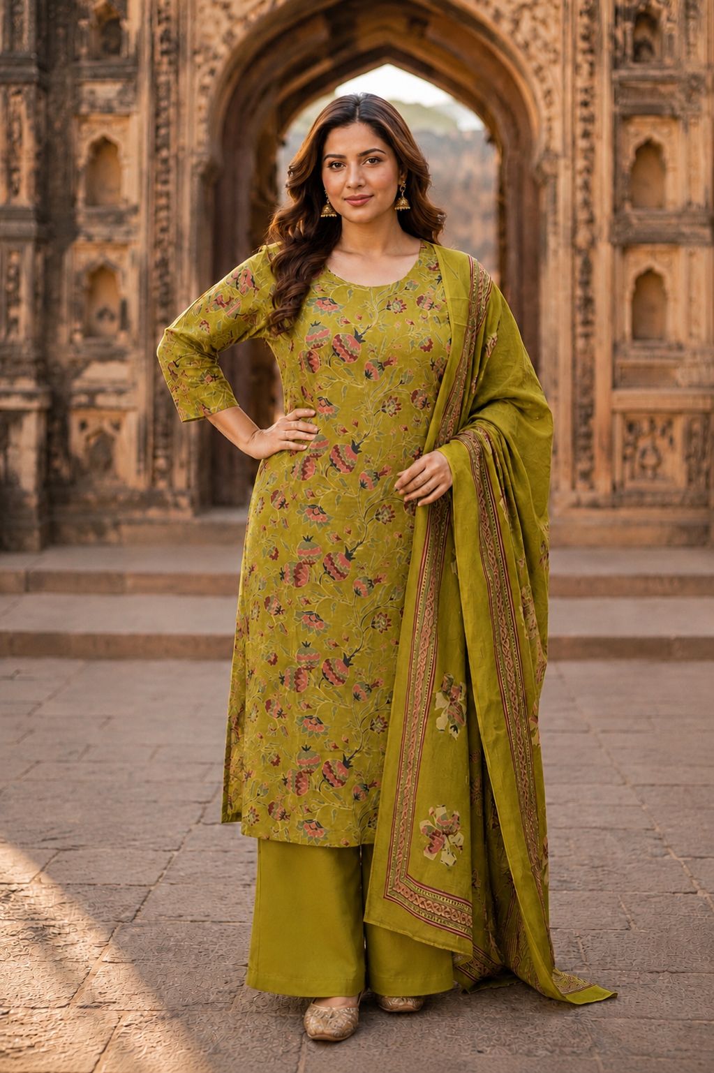 Green cotton salwar suites