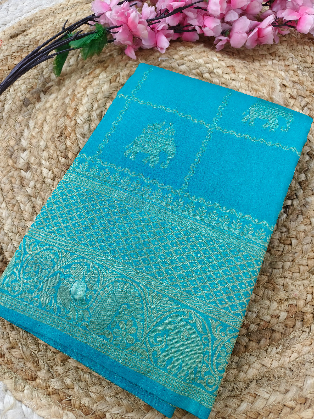 Blue Georgette silk saree