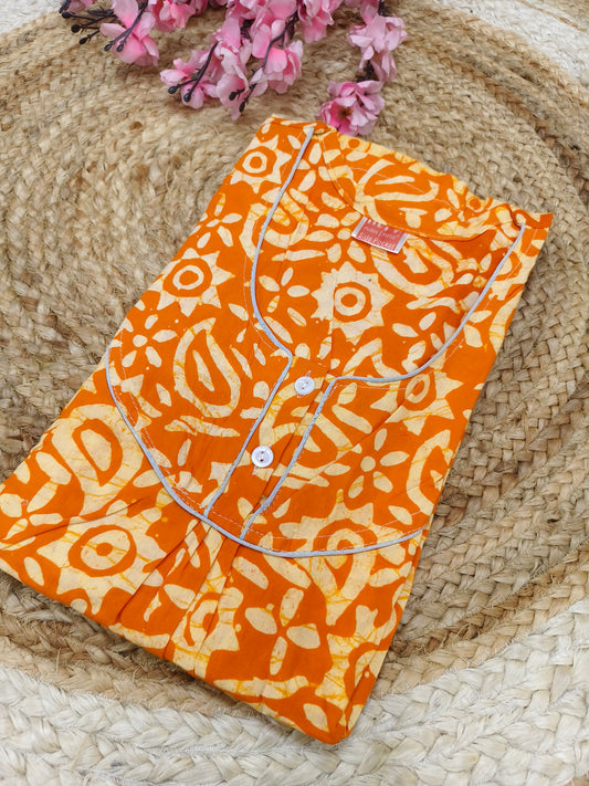 Orange pure cotton Nighty