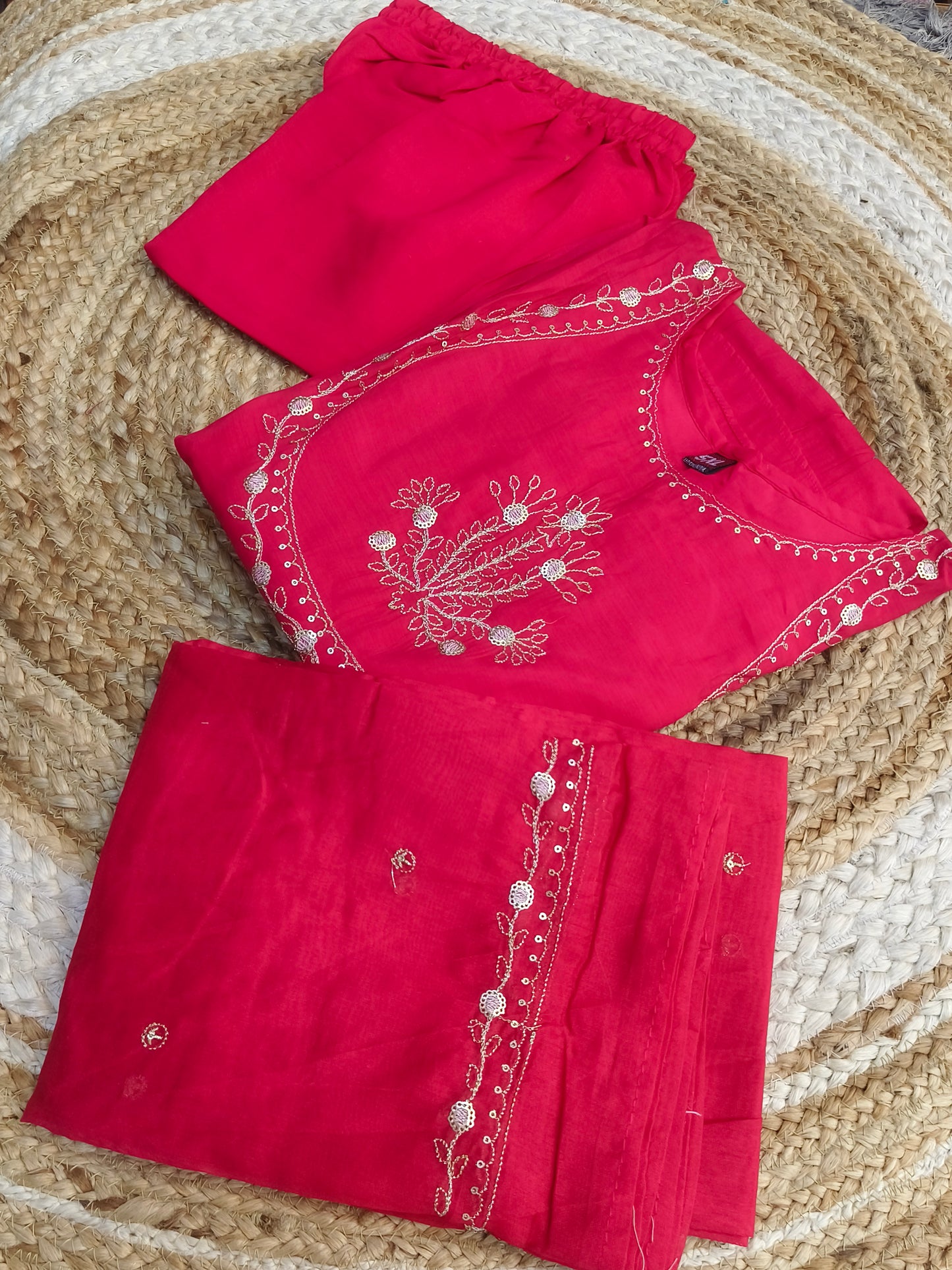 Pink designer Aline suit