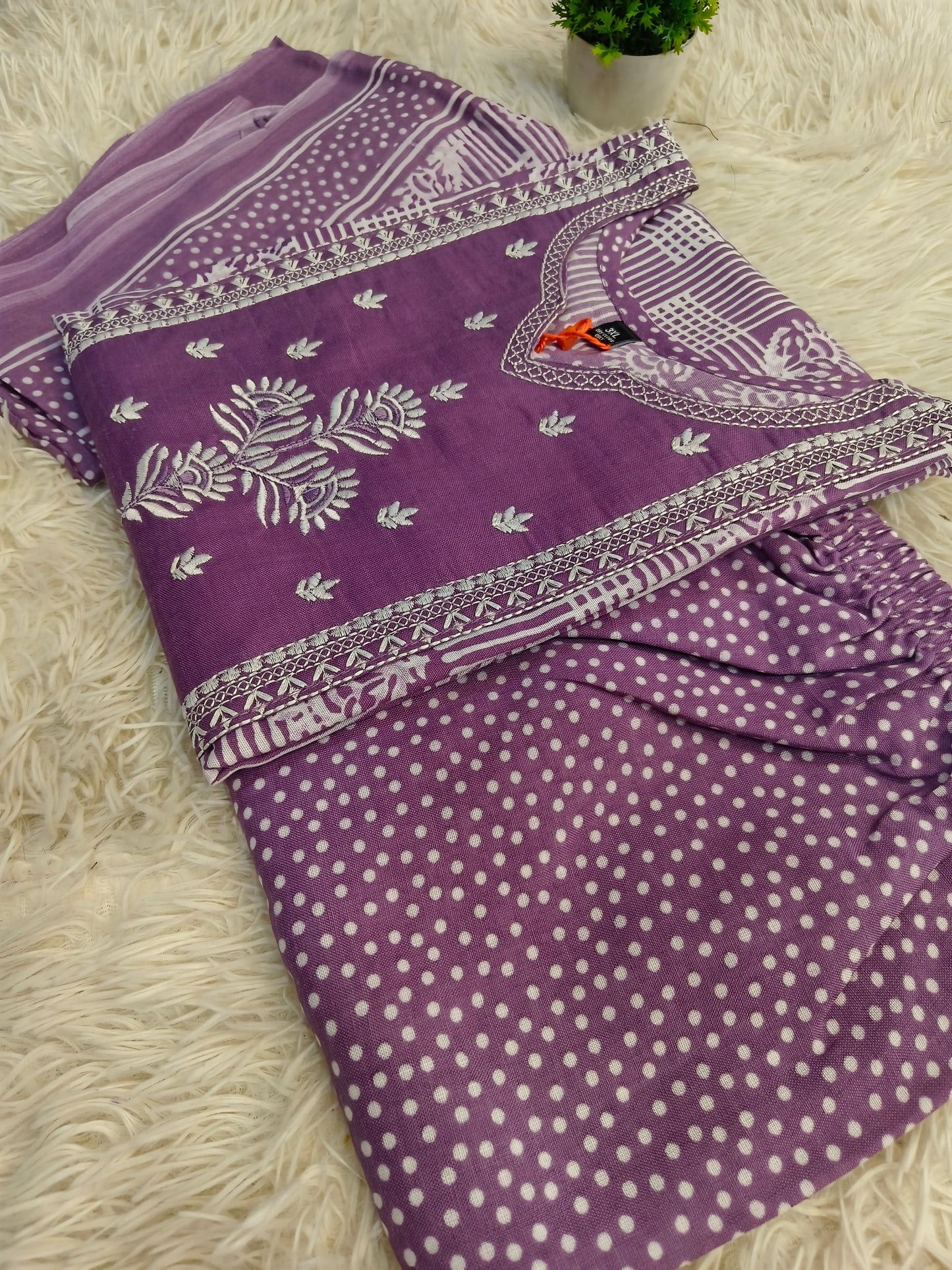 Purple cotton sets with duppata