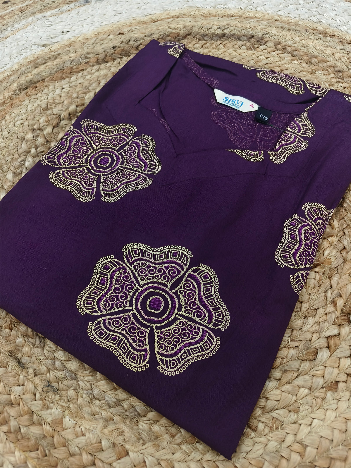 Purple Rayon straight kurta