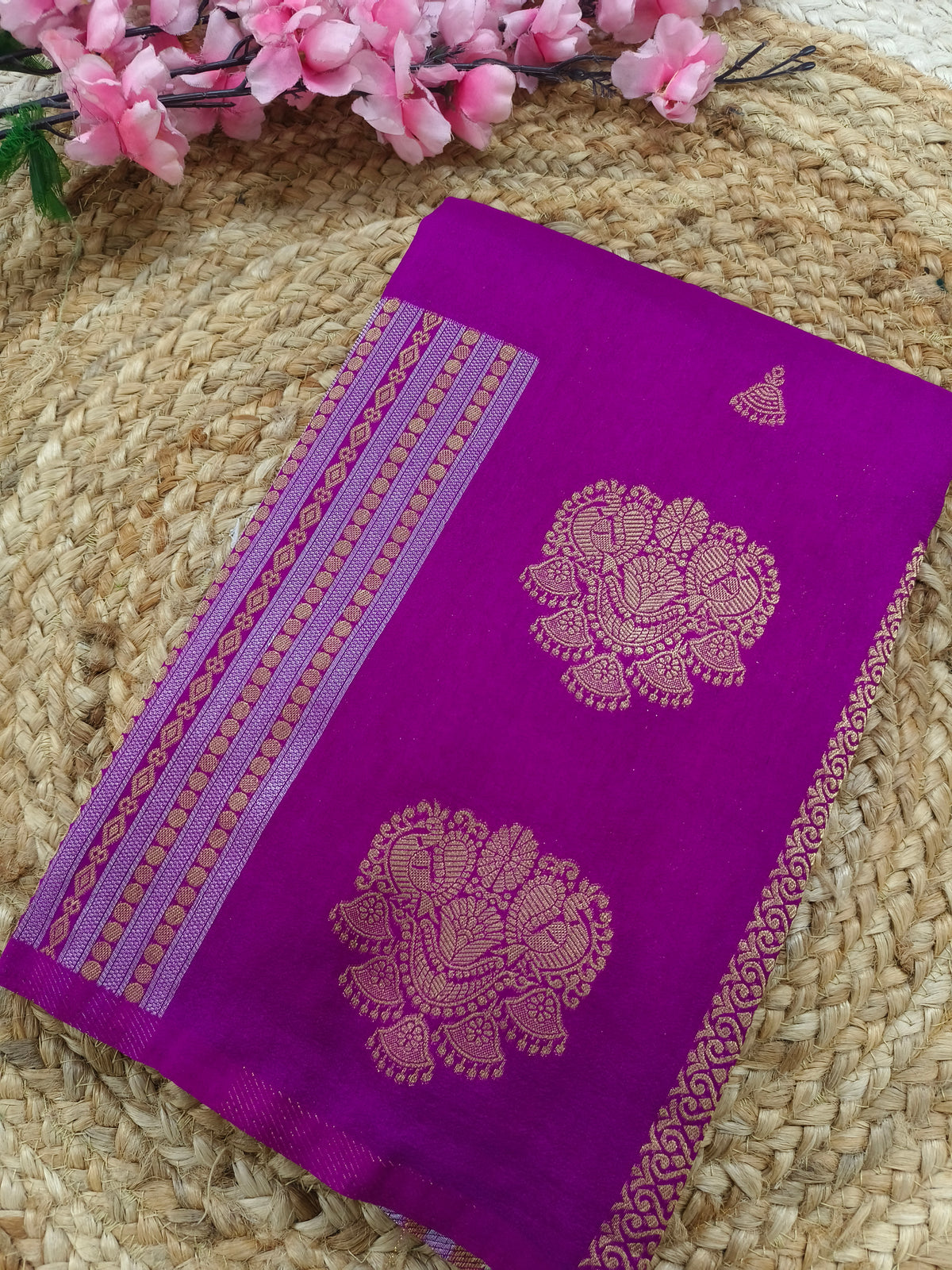Wine Georgette silk saree