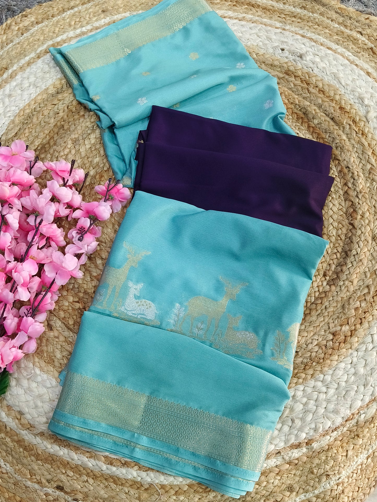 New Trending 2D Semi Mysore crepe silk saree