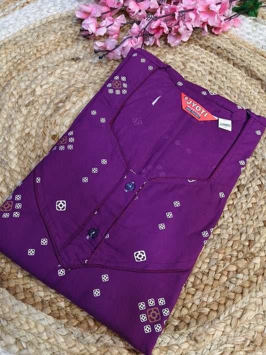 Purple Pure cotton Nighty