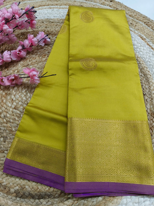 Mehandi green Semi kanchi silk saree