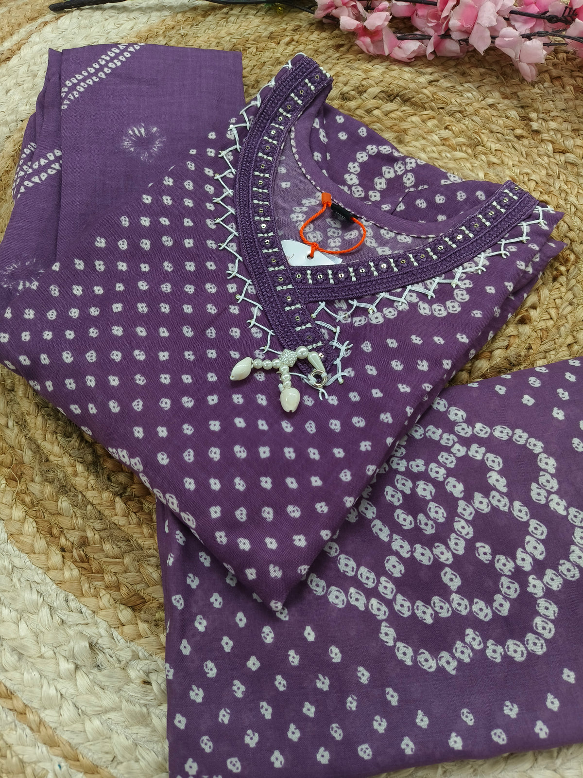 Lavender Cotton sets with duppatta