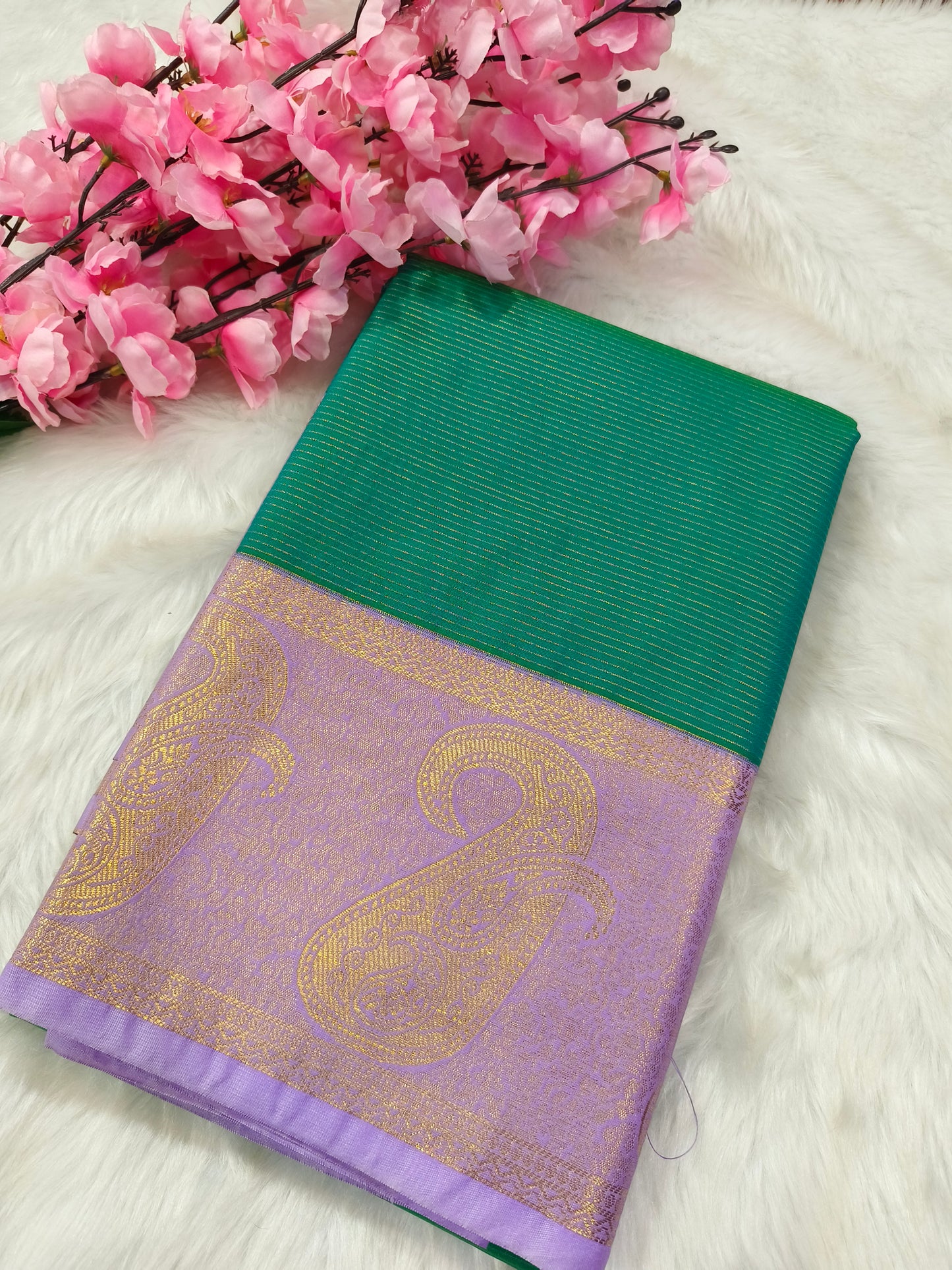 Rama Green kanjivaram silk saree