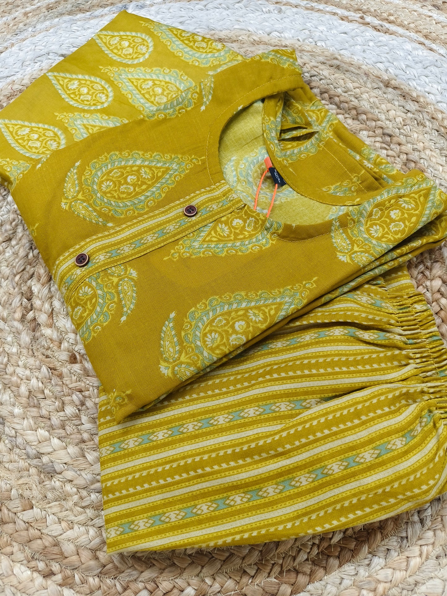 Yellow Cotton sets with duppatta
