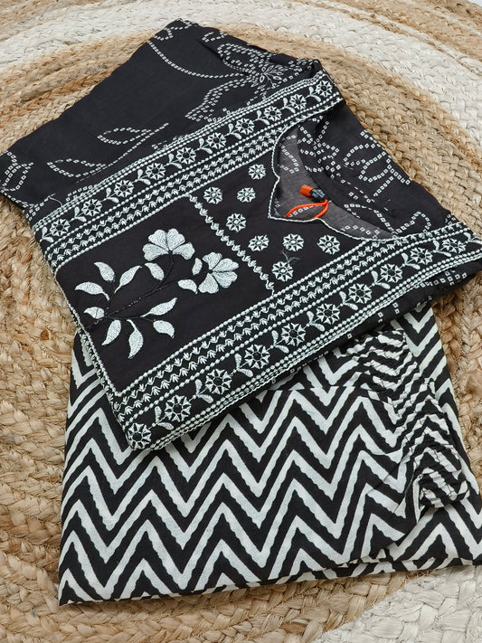 Black  cotton sets with duppata
