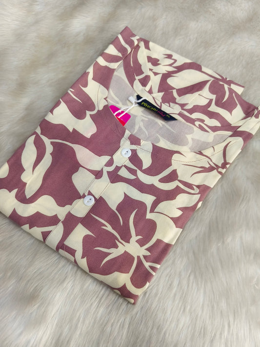 Peach Designer Rayon Kurti