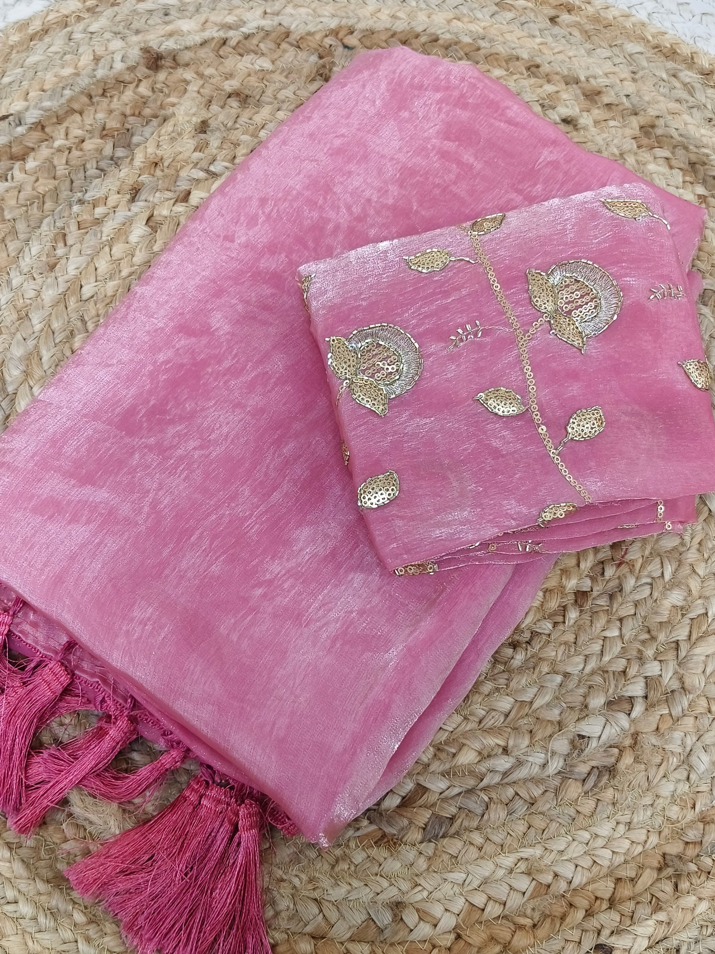 Baby Pink designer saree