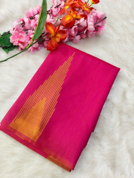 Pink semi viscose silk saree