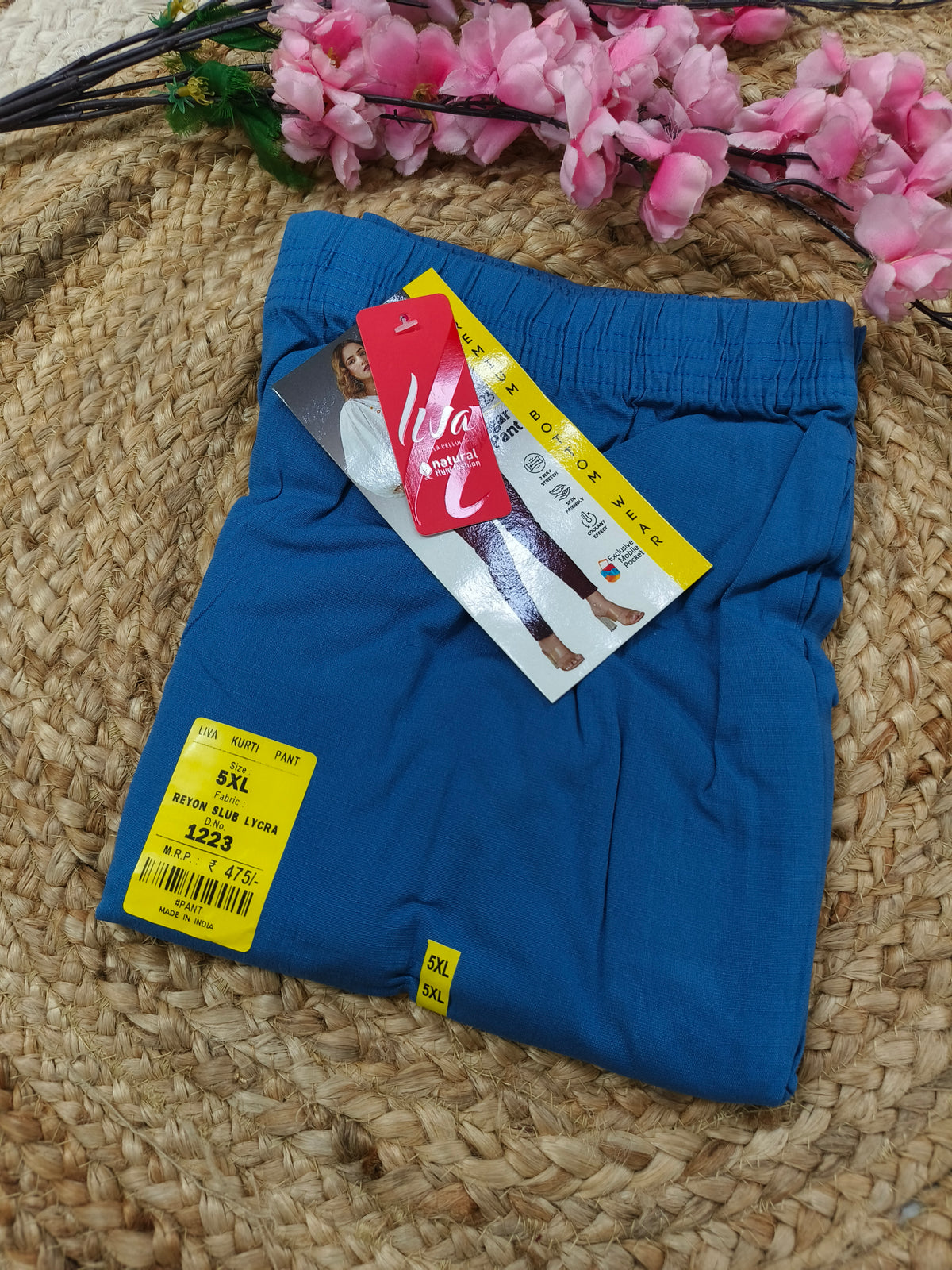 Blue lycra strechable pants