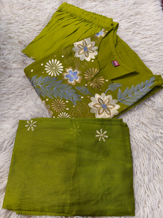 Green designer Aline suit