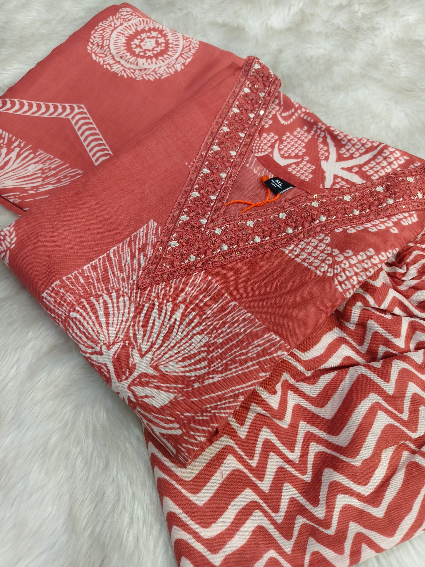 Orange Cotton sets with duppata