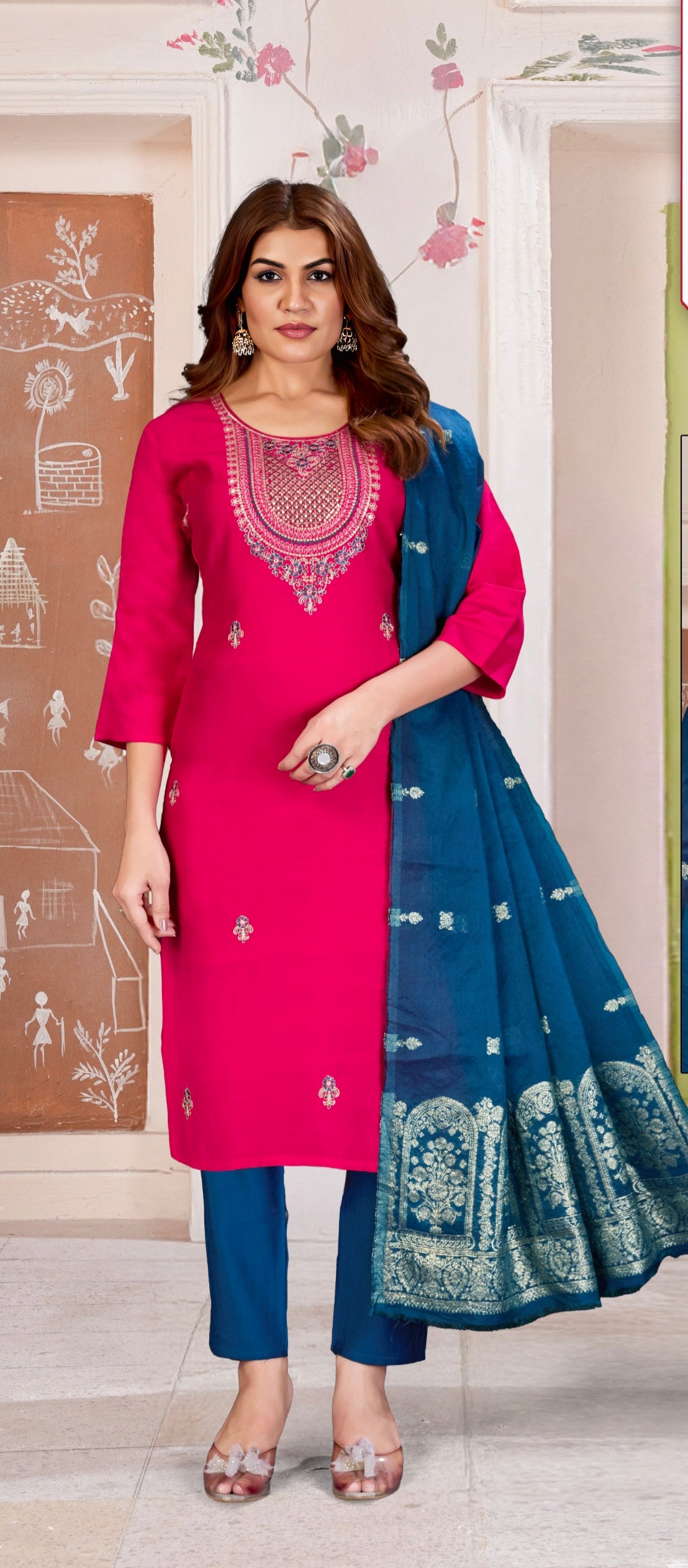 Pink With Blue Eelgent designer suits