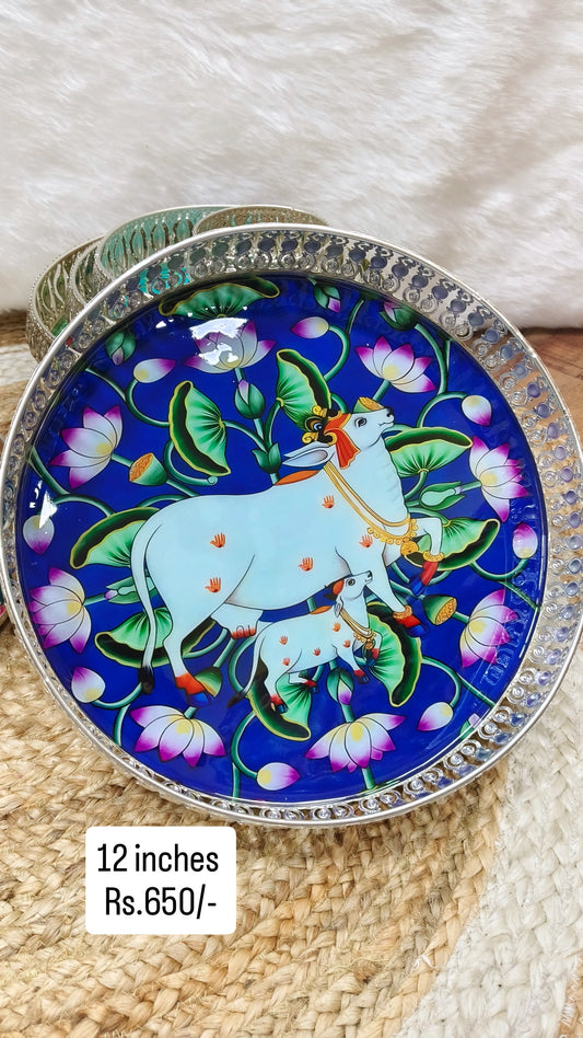 Decorative printed metal tray
