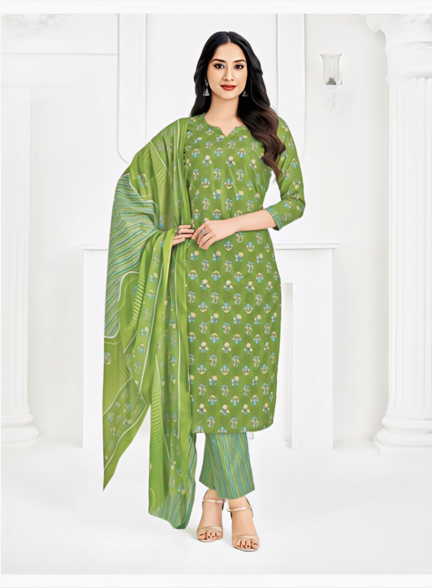 Green pure cotton suits
