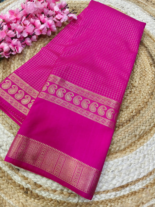 Pink semi silk saree