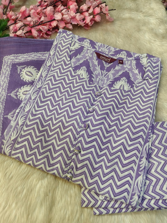 Lavender pure cotton suits